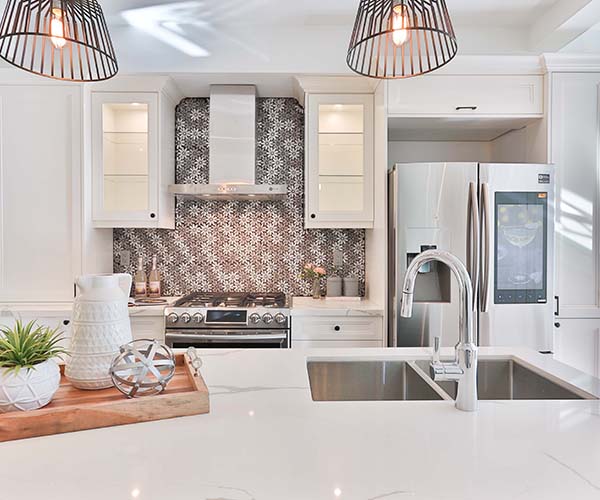 Clean bright white kitchen