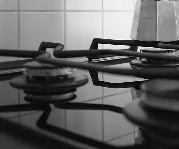 Reflective surface of a clean stove