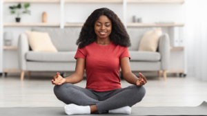 Woman meditating because she used the Best House Cleaning Company