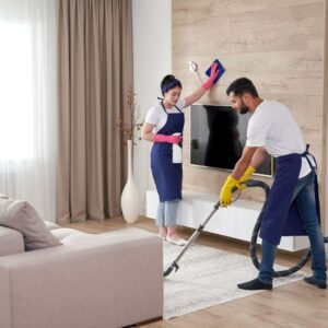 cleaning crew at someones home