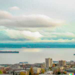 Spring clean oil painting of West Seattle