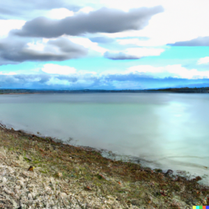 Spring clean oil painting of Shoreline