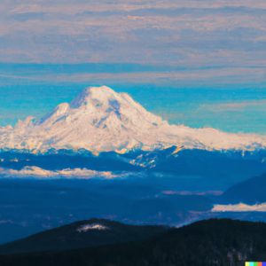 Spring clean oil painting of Mt Baker