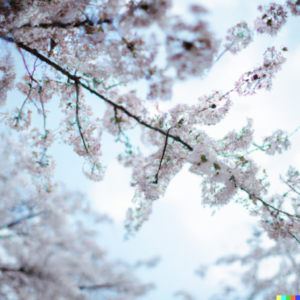 Cherry blossoms with white background