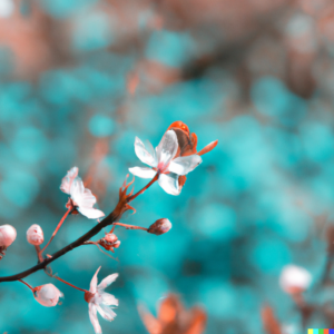 Spring Cleaning Tips with cherry blossoms and teal background