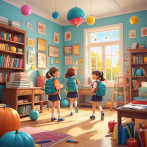 kids playing in a sparkling clean room