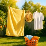 Fresh laundry out on the line