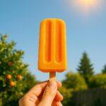 Popsicle held up to the sun on a hot summer day