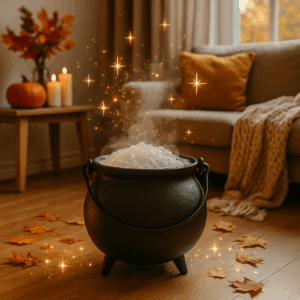 cauldron in the middle of living room. to be cleaned