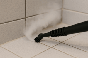 Specialty service grout steam cleaning